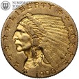 USA, 2,5 dolara, Indianin, 1908, złoto