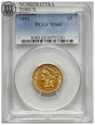 USA, 5 dolarów 1893, Liberty, złoto, PCGS MS63