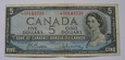 5 Dolarów 1954r. - Kanada - Sygnatura Beattie i Rasminsky