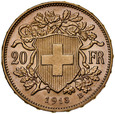 B29. Szwajcaria, 20 franków 1913, Heidi, st 1/2+