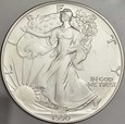 276. USA, Dolar 1990, Statua, st 1, uncja srebra