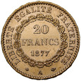 B27. Francja, 20 franków 1877 A, Anioł, st 2