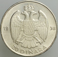 B110. Jugosławia, 20 dinarów 1938, Piotr II, st 2