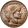 D12. Francja, 20 franków 1908, Kogut, st 1