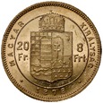 C69. Węgry, 20 franków 8 forintów 1878, Franz Josef, st 1-
