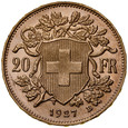 D11. Szwajcaria, 20 franków 1927, Heidi, st 1-