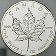 A243. Kanada, 5 dolarów 2009, Liść klonowy, uncja srebro