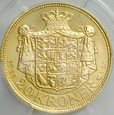 Dania, 20 koron 1911, Fryderyk VIII, PCGS MS65