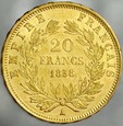 A121. Francja, 20 franków 1858A, Napoleon III, st 2