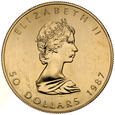 D235. Kanada, 50 dolarów 1987, Liść klonowy, uncja złota, st 2