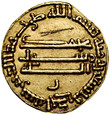 D153. Islam, Dinar ok 170 AH, Abbasydzi, st 3