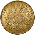 B28. Austria, 20 koron 1915, Franz Josef, st 1, NB
