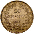 B7. Francja, 20 franków 1847, Ludwik Filip I, st 3+