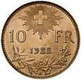 B23. Szwajcaria, 10 franków 1922, Heidi, st 1