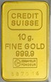 A234. Sztabka, 10 gram złoto 999, Credit Suisse, st 1