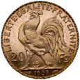 B78. Francja, 20 franków 1909, Kogut, st 1-