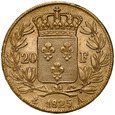 B9. Francja, 20 franków 1824 A, Karol X, st 3-2