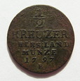 398. Prusy, 1/2 krajcara dla Śląska, 1797 B, Wrocław