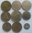 Zestaw 9 monet obiegowych,różne kraje. 