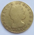 KOLUMBIIA 8 escudos 1826 rok. ZŁOTO. Waga 23,68 gram.