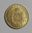 FRANCJA 20 Franków 1868 rok. Złoto - oryginał. 