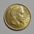 FRANCJA 20 Franków 1870 rok. Złoto - oryginał. 