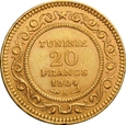 TUNEZJA 20 FRANKÓW 1904 