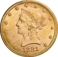 USA 10 DOLARÓW 1881 LIBERTY