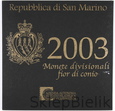 SAN MARINO - ZESTAW EURO - 2003 - OD 1 CENTA DO 2 EURO + 5 EURO Ag