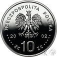 POLSKA - III RP  - 10 ZŁ - 2002 - AUGUST MOCNY - POPIERSIE - Stan: L