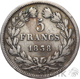 FRANCJA - 5 FRANKÓW - 1838 K - LUDWIK FILIP - st. 3