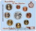 SAN MARINO - ZESTAW EURO - 2005 - OD 1 CENTA DO 2 EURO + 5 EURO Ag