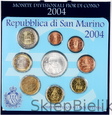 SAN MARINO - ZESTAW EURO - 2004 - OD 1 CENTA DO 2 EURO + 5 EURO Ag