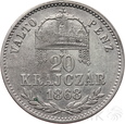 WĘGRY - 20 KRAJCARÓW - 1868 KB - VALTO PENZ