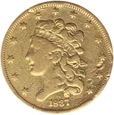USA, 5 dolarów 1837 r.