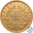 Francja, 20 franków, 1860 A