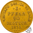 Polska, Zabór rosyjski, 3 ruble / 20 złotych, 1835 