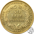 Włochy, Lombardia, 40 lirów, 1848 M