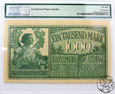 Litwa, 1000 marek 1918 A, 6 cyfr, PMG 58 EPQ