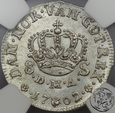 Skandynawia, Dania, 8 skillingów, 1702, Fryderyk IV, NGC MS 64