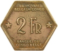 KONGO BELGIJSKIE - 2 FRANKI - SŁOŃ - 1943 - RZADKIE