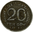 POLSKA - KRÓLESTWO POLSKIE -  20 FENIGÓW - 1917