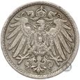 Niemcy - Cesarstwo - 5 Pfennig 1900 G - rzadsza !