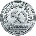 Niemcy - Weimar - 50 Pfennig 1919 D - RZADSZA !