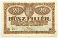Węgry - BANKNOT - 20 Filler 1920 - Seria 24 - STAN !