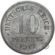 Niemcy - Cesarstwo - 10 Pfennig 1917 CYNK - STAN MENNICZY