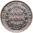 Indie Brytyjskie - Wilhelm IV - 1/2 Anna 1835 ↑↑ - STAN !