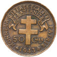Kamerun Francuski - 50 Centymów 1943 - KOGUT - BEZ LIBRE - rzadka !