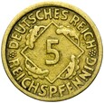 Niemcy - Weimar - 5 Reichspfennig 1926 E - RZADSZA !