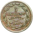 Szwecja - Karol XIV Jan - 1/3 Skilling Banco 1837 - STAN !